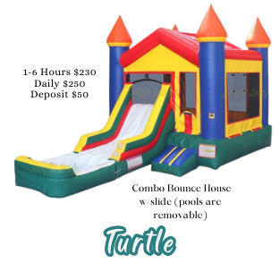 Turtle Combo Bounce House Slide