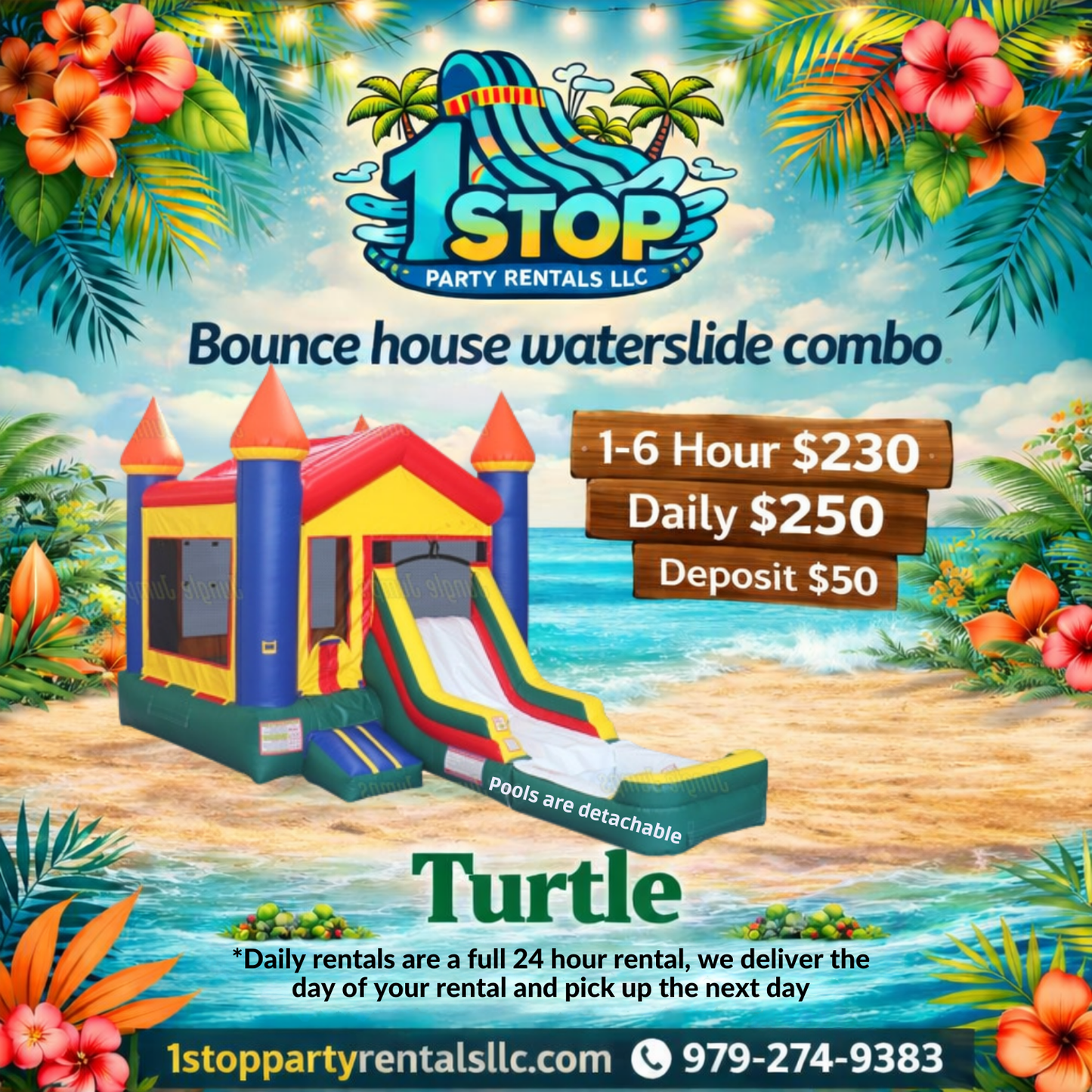 Bounce House combo w/slide & pool