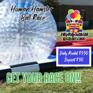 Human hamster ball race