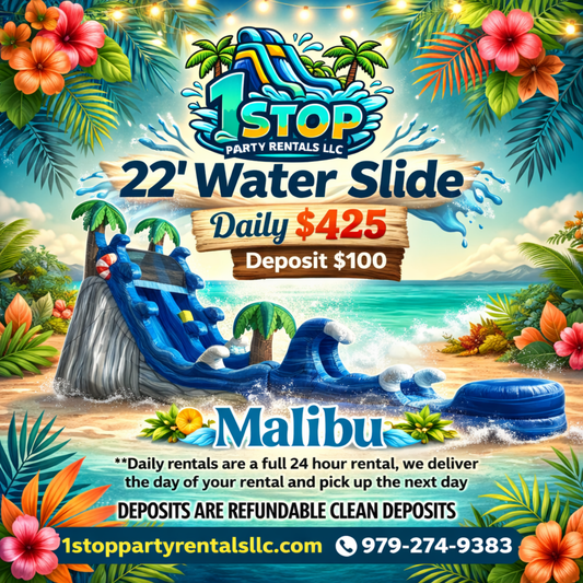Malibu 22' Water Slide with slip n slide