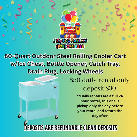 80 quart rolling party cooler